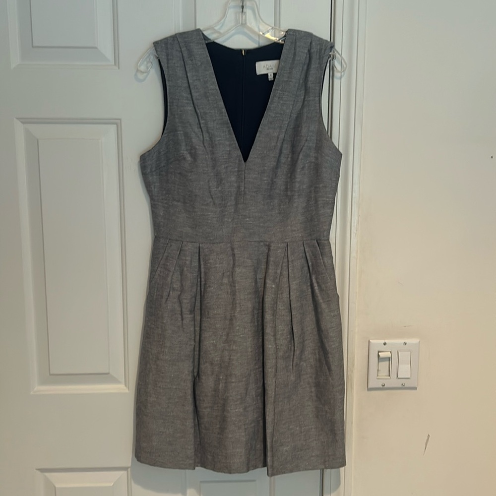 Adam by Adam Lippas blue vneck dress. Navy blue liner.